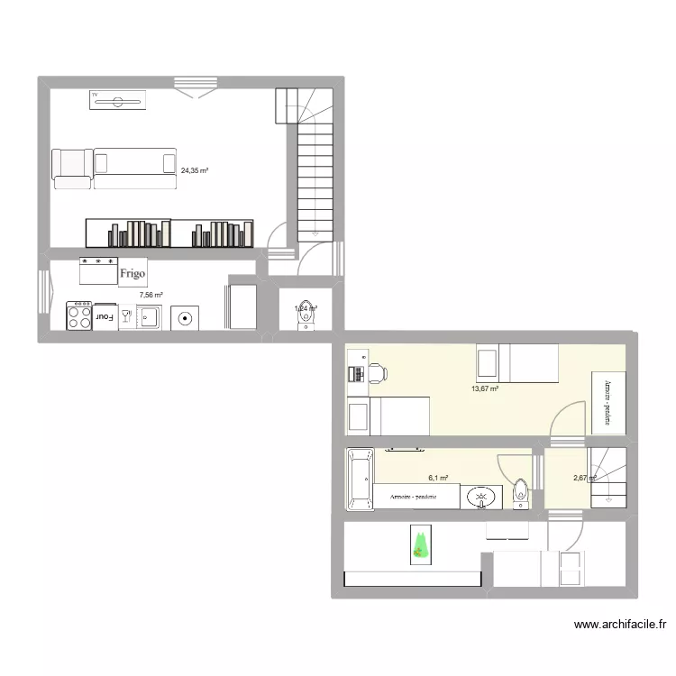 Chez moi. Plan de 6 et 56 m² Chez moi. Plan de 6 et 56 m²
