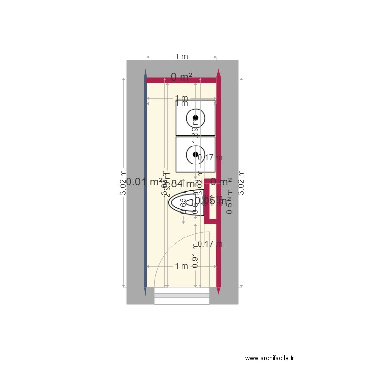 baumet. Plan de 5 pièces et 3 m2