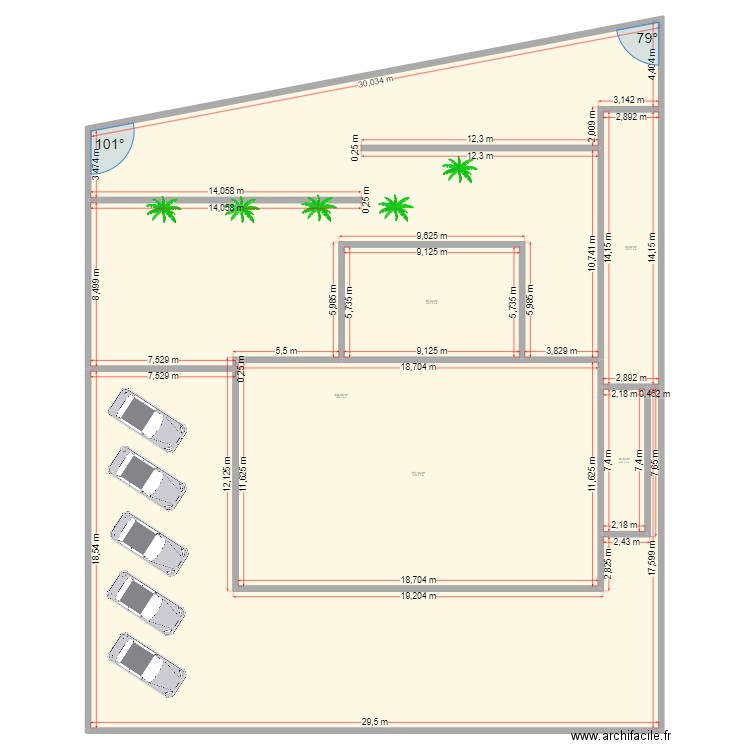 HOTEL BOR EXTERIEUR. Plan de 5 pièces et 962 m2