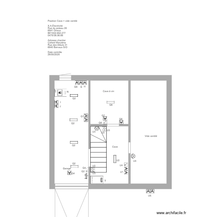 Position garage, cave, vide ventilé. Plan de Position garage, cave, vide ventilé. Plan de
