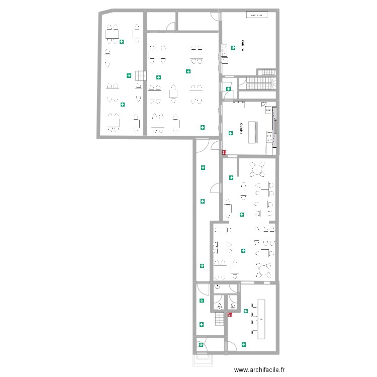 Restaurant Capucins Plan. Plan de 5 pièces et 23 m2