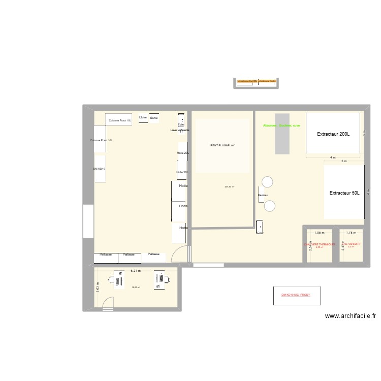 hall pilote ROSE DE MAI B. Plan de 4 pièces et 250 m2