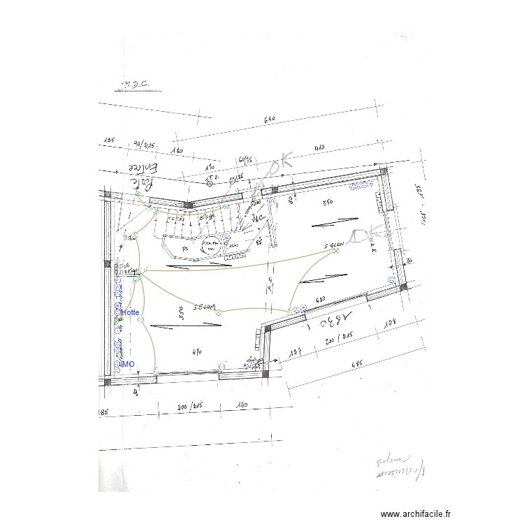 Plan élec Bonnemaison T3 RDC. Plan de 0 pièce et 0 m2