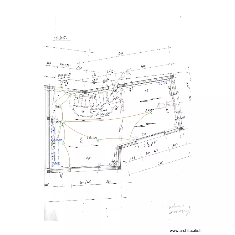 Plan &eacute;lec Bonnemaison T3 RDC. Plan de 