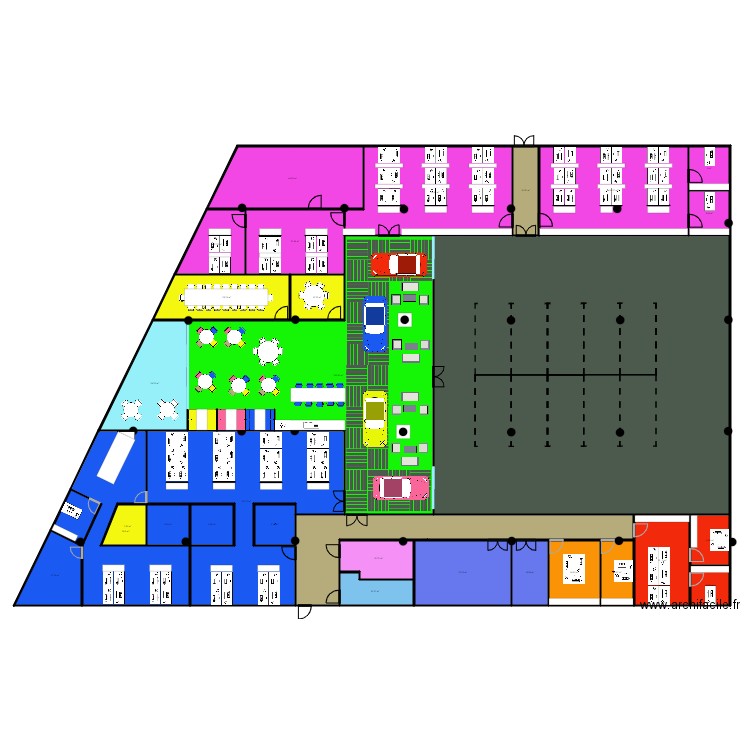 SAINT-DENIS - Etage 2 - V4.13. Plan de 31 pièces et 1408 m2