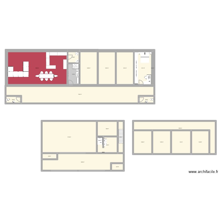 earthship. Plan de 23 pièces et 440 m2