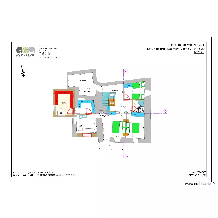 variante etage 2 CH le chatelard geometre. Plan de 