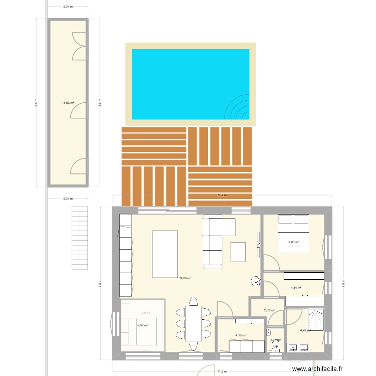 11-12. Plan de 19 pièces et 259 m2