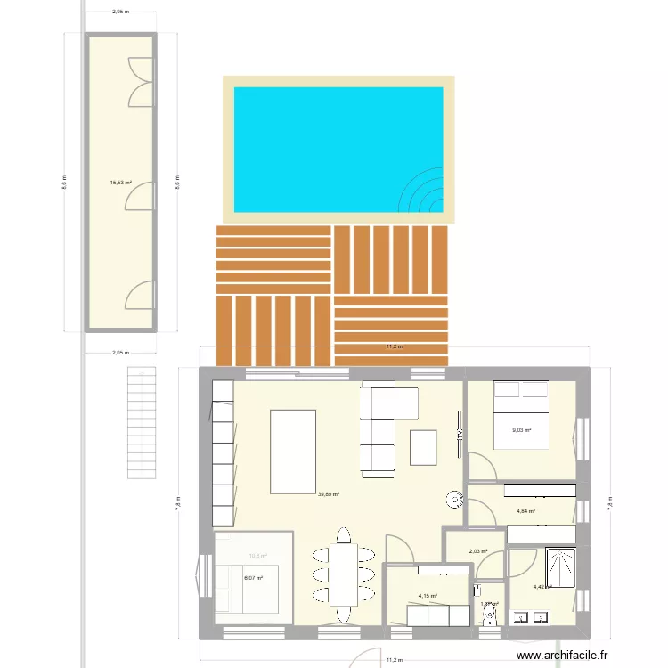 11-12. Plan de 19 pièces et 259 m²