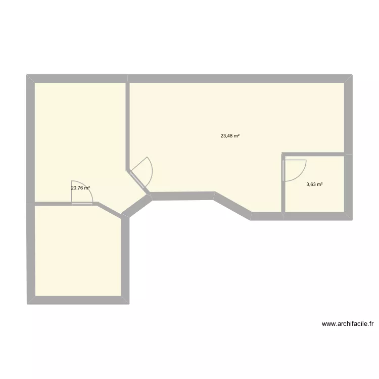 Verneuil 1. Plan de 3 et 44 m² Verneuil 1. Plan de 3 et 44 m²
