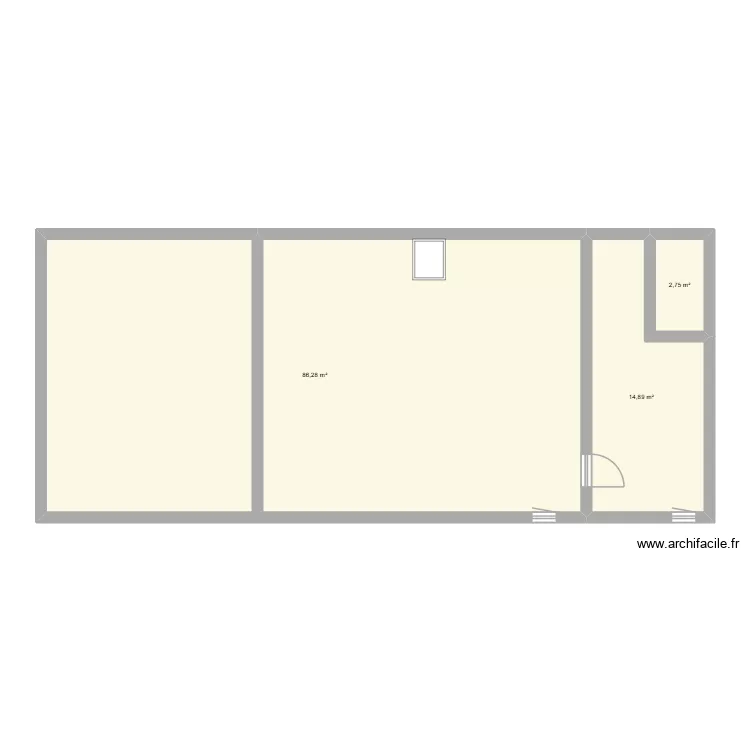 mezzanine. Plan de 3 Pièces et 104 m²