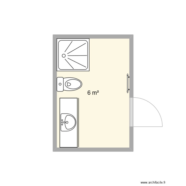 SDB SKIMOBILE. Plan de 1 pièce et 6 m2