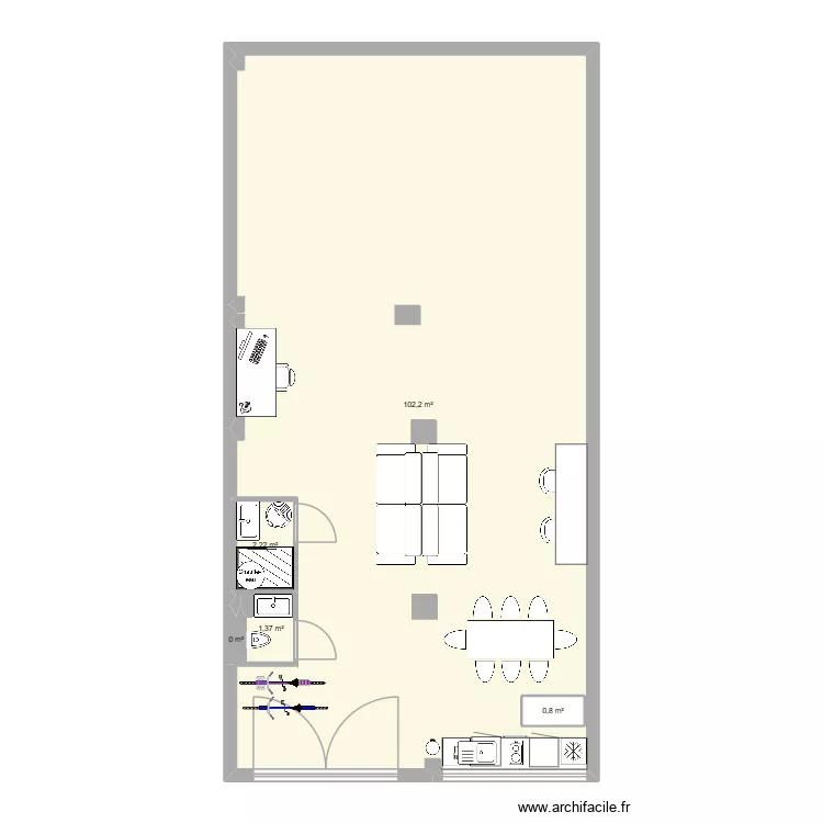 44 Anselme. Plan de 5  et 107 m²
