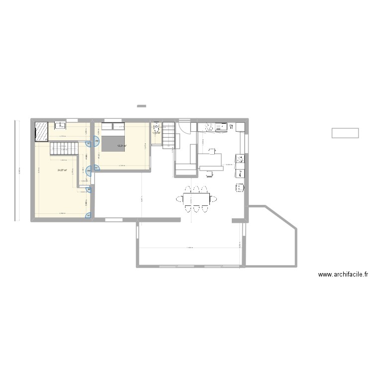 Theix cuisine 4. Plan de 3 pièces et 37 m2