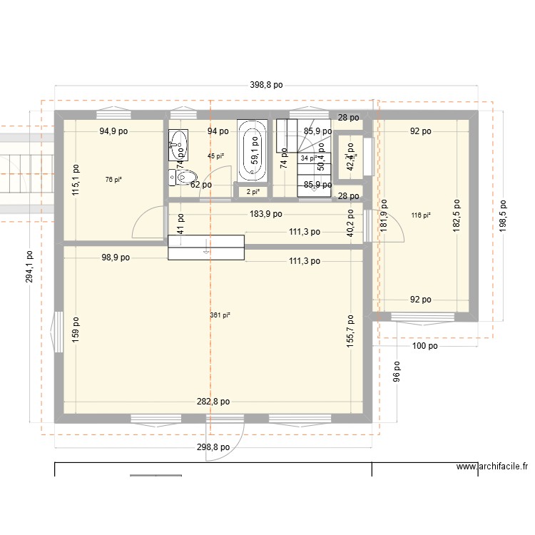 sous-sol fred. Plan de 12 pièces et 123 m2