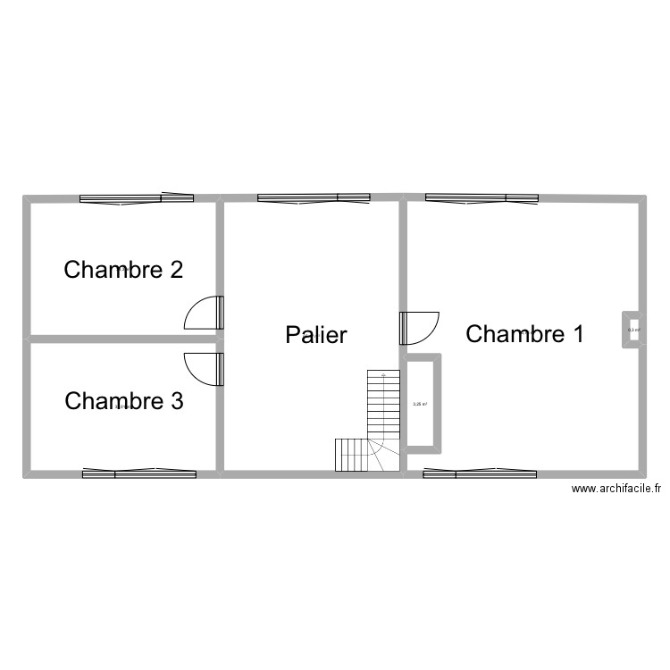 Benard etage. Plan de 6 pièces et 217 m2