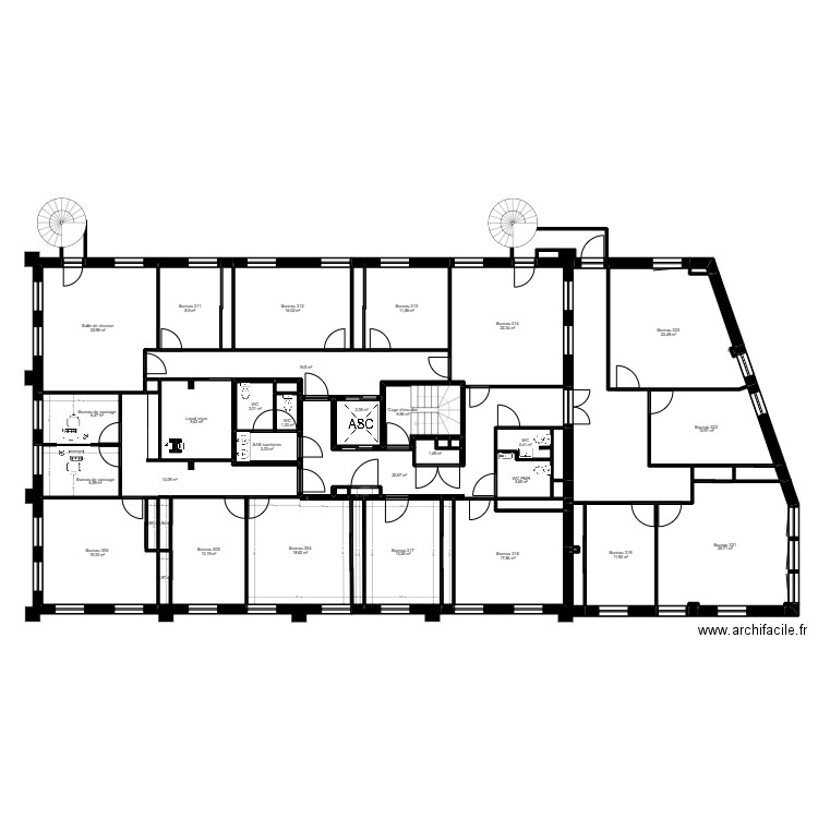 Lyon Domer R+3. Plan de 52 pièces et 357 m2