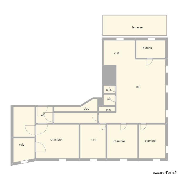 ODIC. Plan de 17 pièces et 87 m2