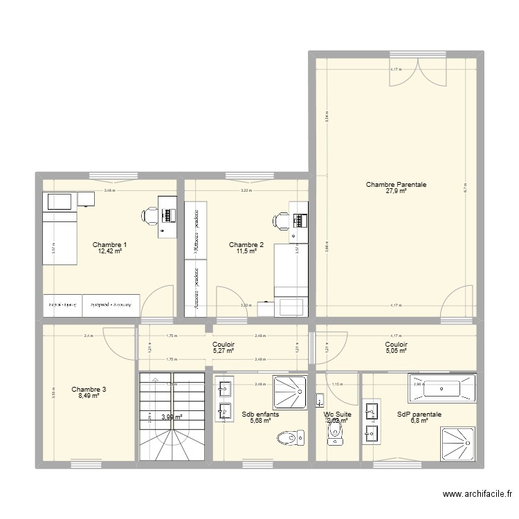 Epan RdC vide2. Plan de 24 pièces et 280 m2
