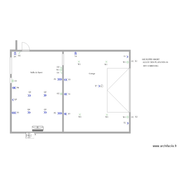 Garage 1. Plan de 2 pièces et 78 m2