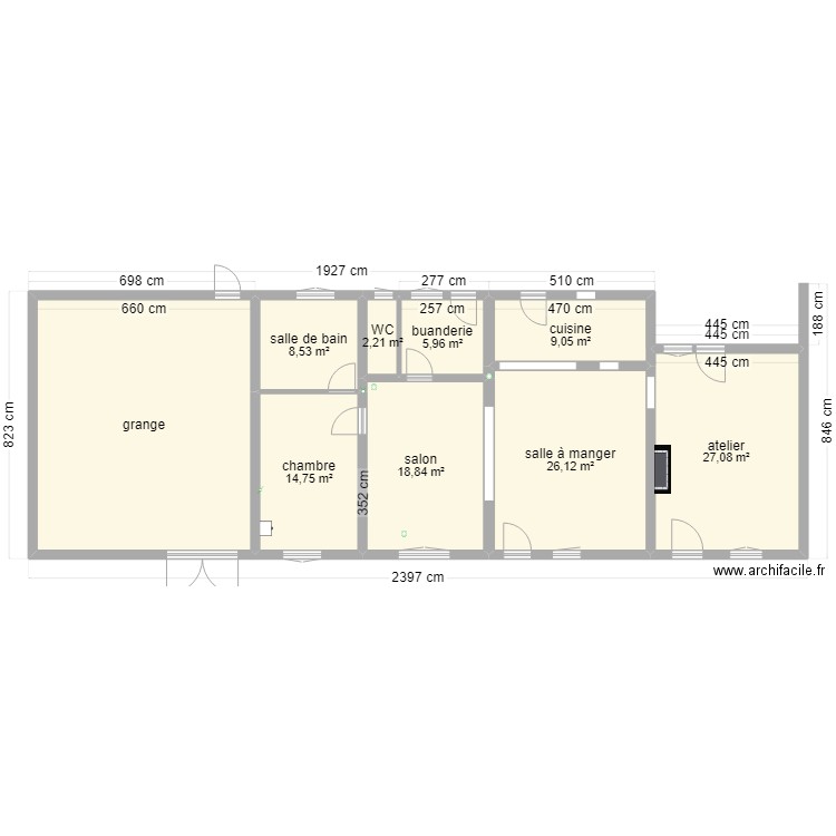 laborde plan déclaration avant  travaux. Plan de 13 pièces et 271 m2