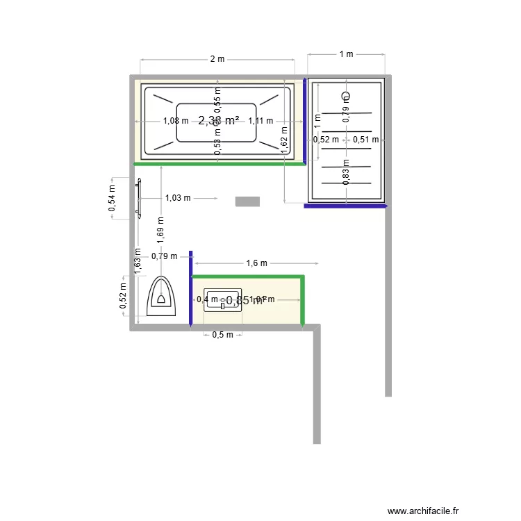 Salle de Bain Parentale V5. Plan de 