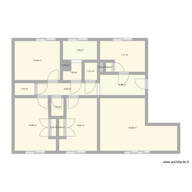 LAMBLIN - ROUEN. Plan de 17  et 77 m²