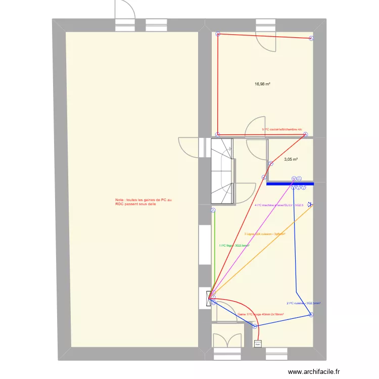 AUTRUCHE PC RDC V3 sans salon/SAM. Plan de 4 Pièces et 115 m²