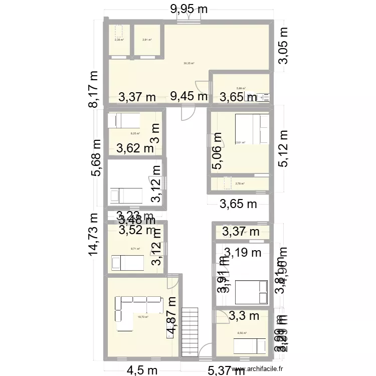 Plan_Maison_assane. Plan de 11  et 106 m²