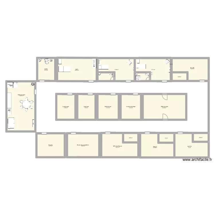 Plan Service de soins. Plan de 21 et 269 m² Plan Service de soins. Plan de 21 et 269 m²