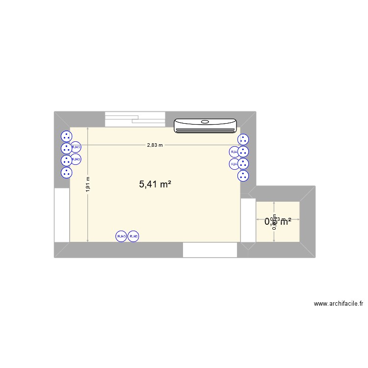 essai. Plan de 2 pièces et 6 m2