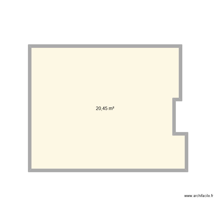 salon mardié. Plan de 1 pièce et 20 m2
