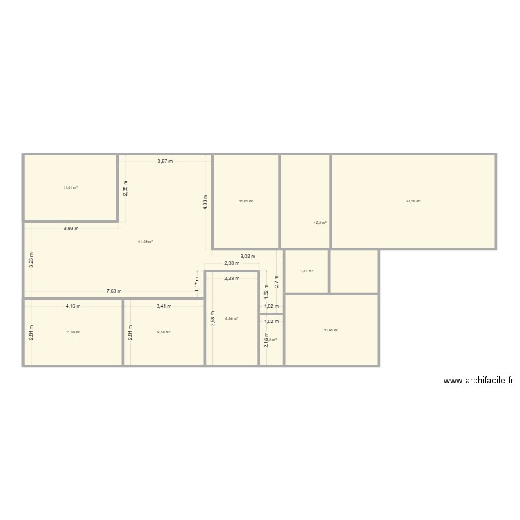 classerie 1. Plan de 11 pièces et 151 m2