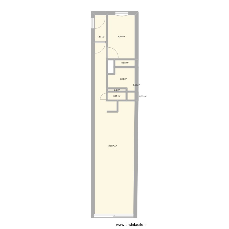 T2 Argos 41. Plan de 9 pièces et 44 m2