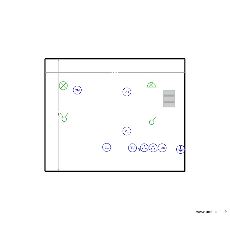 BOXX. Plan de 1 pièce et 8 m2