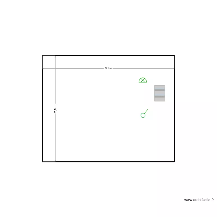 BOXX. Plan de 1 pièce et 8 m²