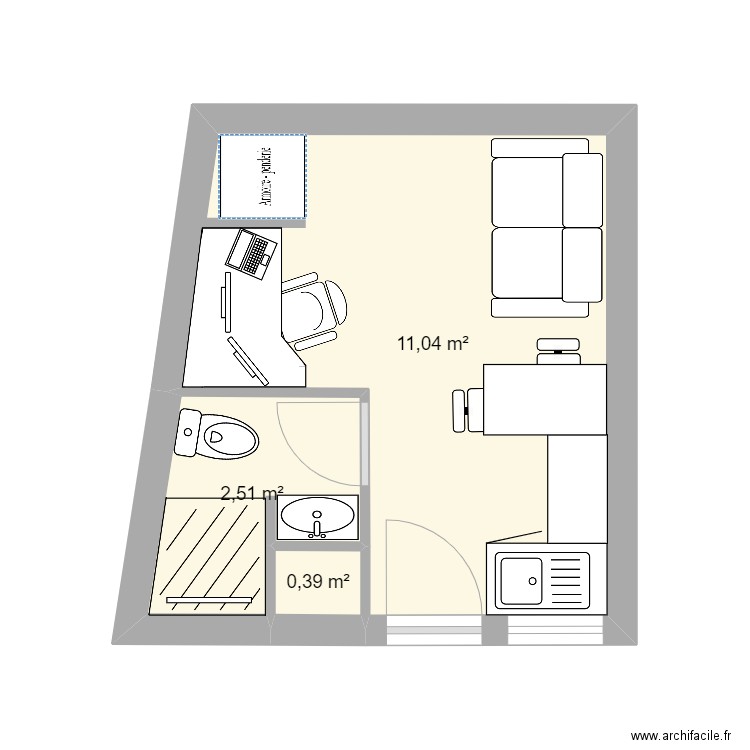 studio bureau 2. Plan de 0 pièce et 0 m2