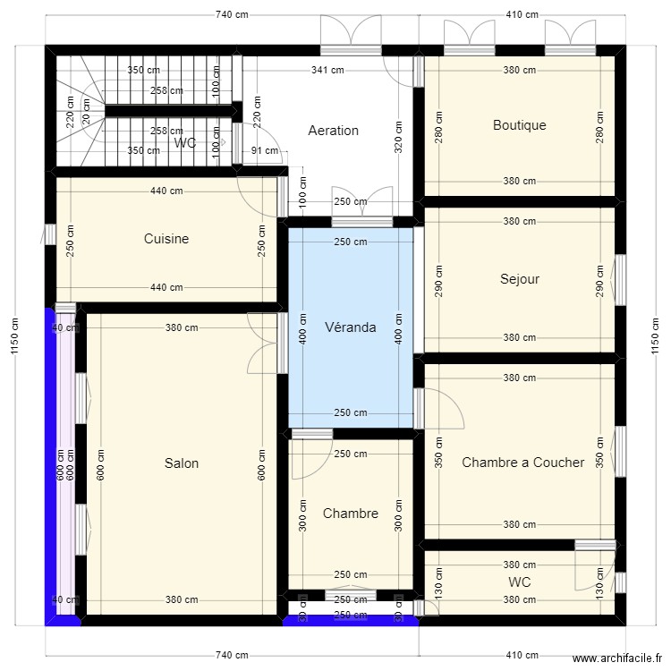 Plan de Terrain 11.5mx11.5m Client 49 97 44 43. Plan de 12 pièces et 112 m2