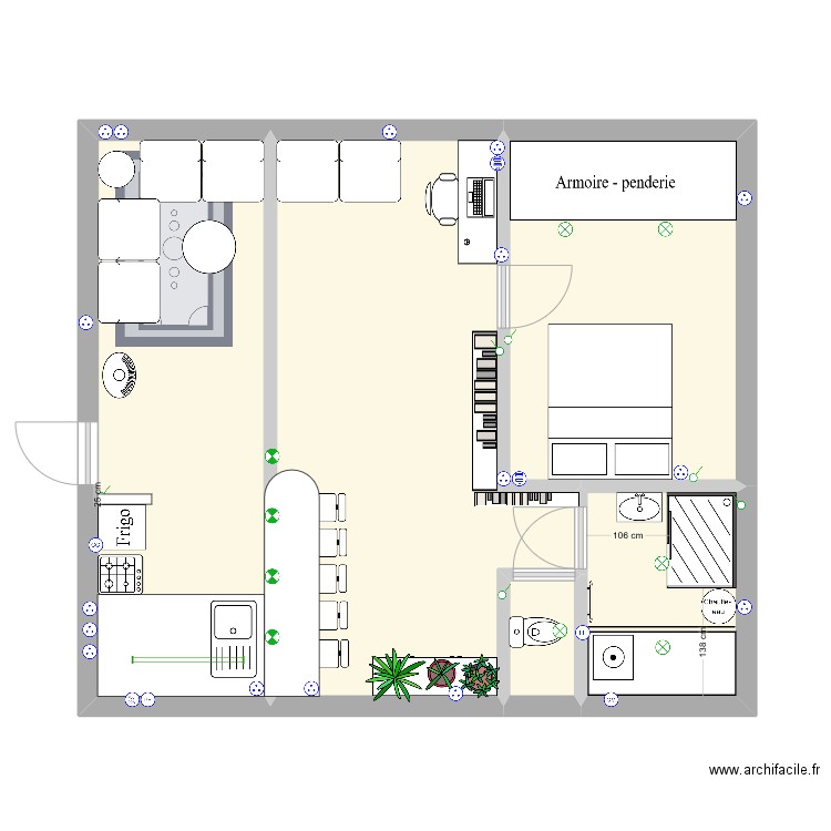 Maison Pierre Etage. Plan de 5 pièces et 55 m2