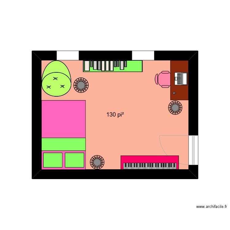 math 9. Plan de 1 pièce et 12 m2