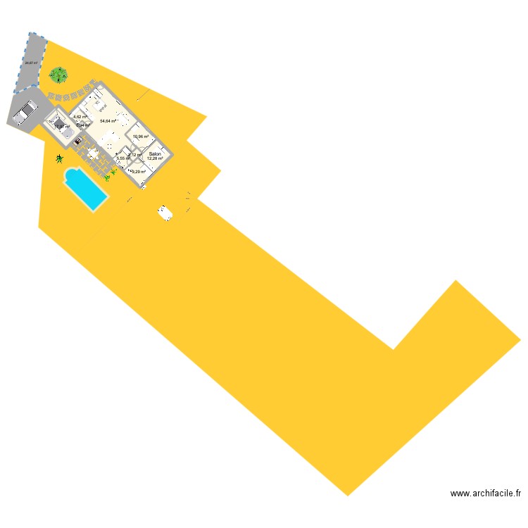maison1. Plan de 18 pièces et 237 m2