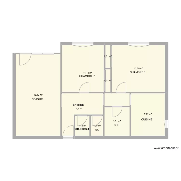CORNU. Plan de 10  et 62 m²