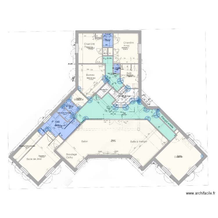 4-Vie-2560619. Plan de 26 pièces et 277 m2