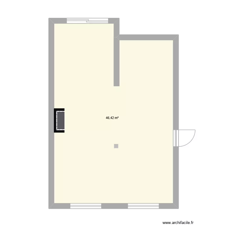 REZ DE CHAUSSE 1. Plan de 1  et 46 m²