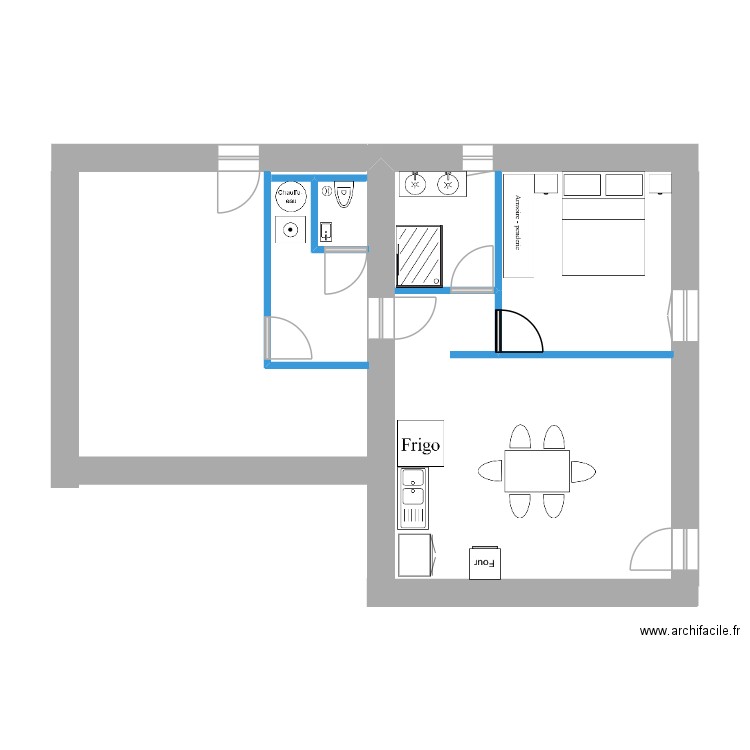 travaux pièce du fond. Plan de 0 pièce et 0 m2