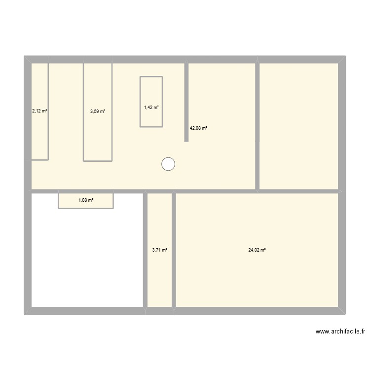 dessez. Plan de 7 pièces et 80 m2