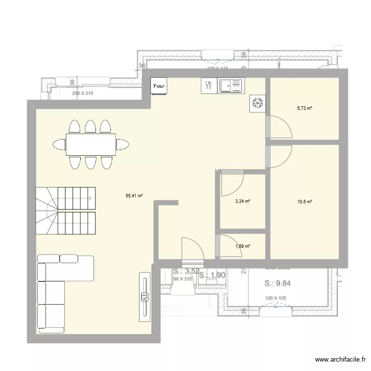 KUS1. Plan de 5 et 77 m² KUS1. Plan de 5 et 77 m²