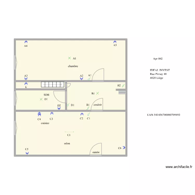 pirnaiy 002. Plan de 5  et 56 m²