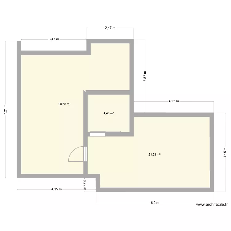 plan 2. Plan de 3  et 52 m²