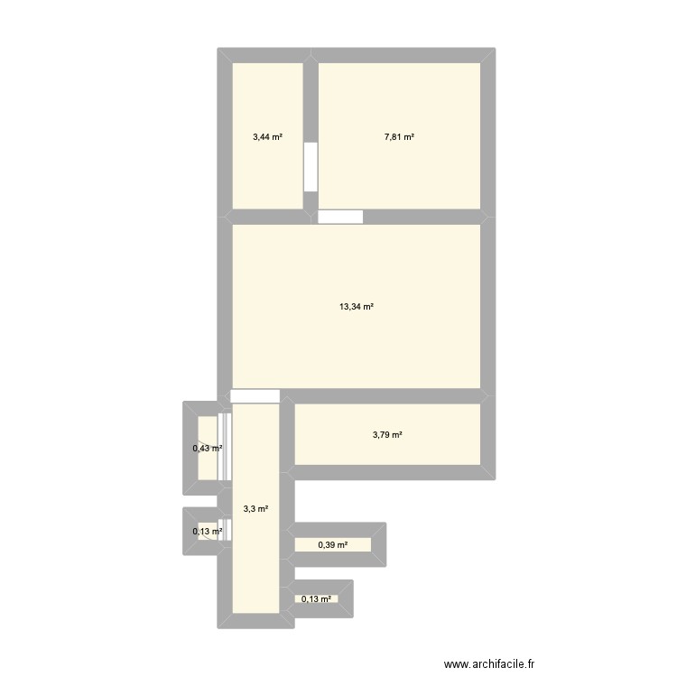appart. Plan de 9 pièces et 33 m2
